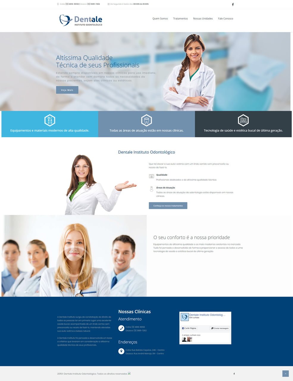 Dentale Instituto Website em WordPress